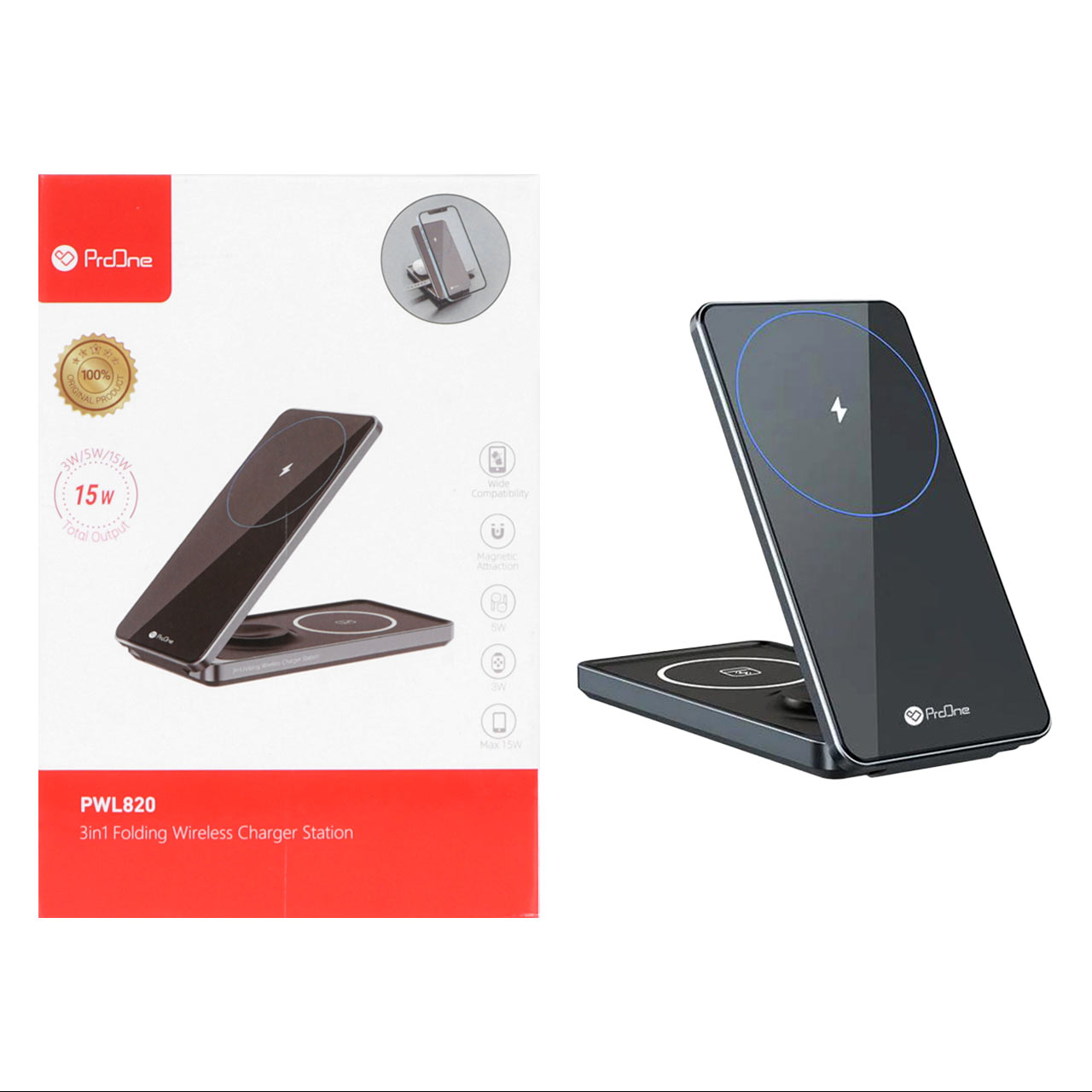 شارژر وایرلس سه کاره ProOne مدل PWL820