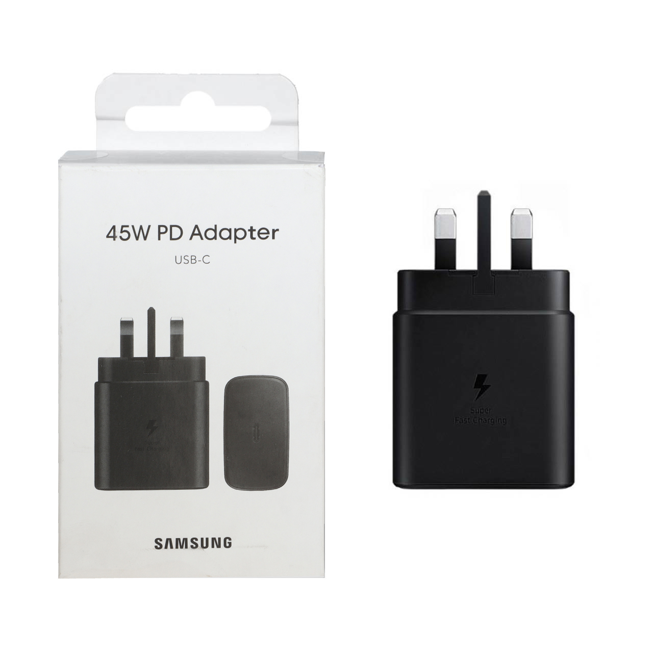شارژر دیواری سه پین PD و فست تک پورت Samsung Type-C مدل EP-TA845 45W